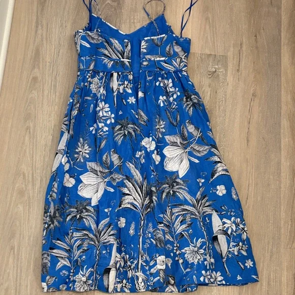 J. Crew Blue Floral Midi Sundress with Spaghetti Straps - Picture 4 of 4